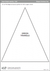 Shapes Christmas Tree template page 1