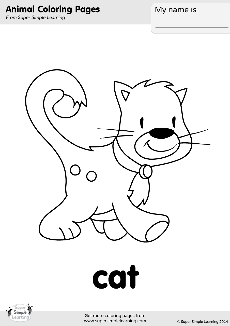 Cat Coloring Page (2)  Super Simple