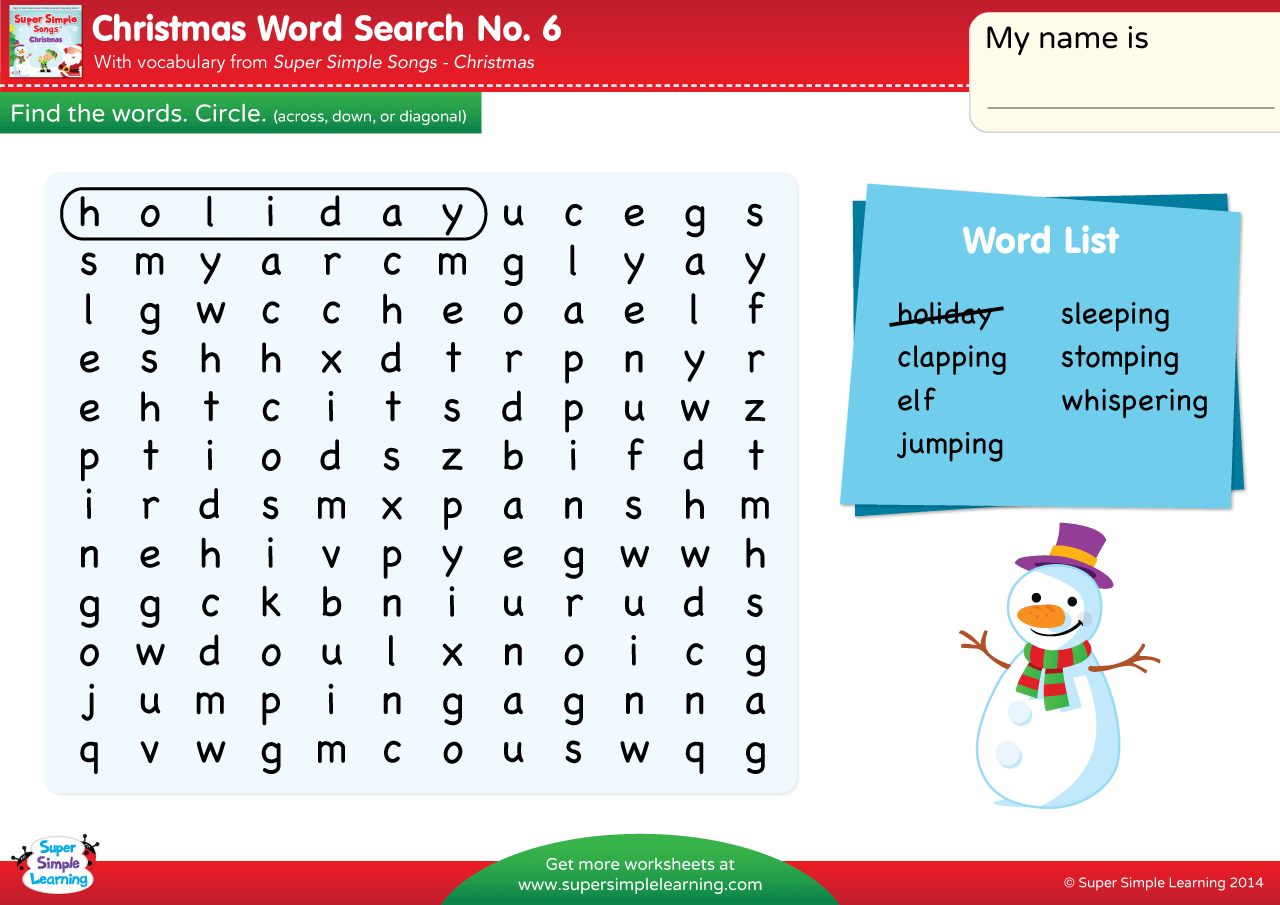 Christmas – Word Search 6