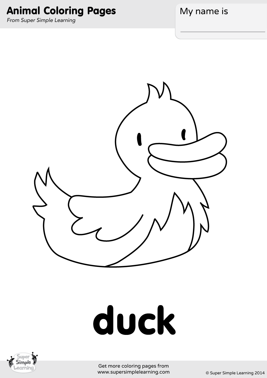 Duck Coloring Page | Super Simple