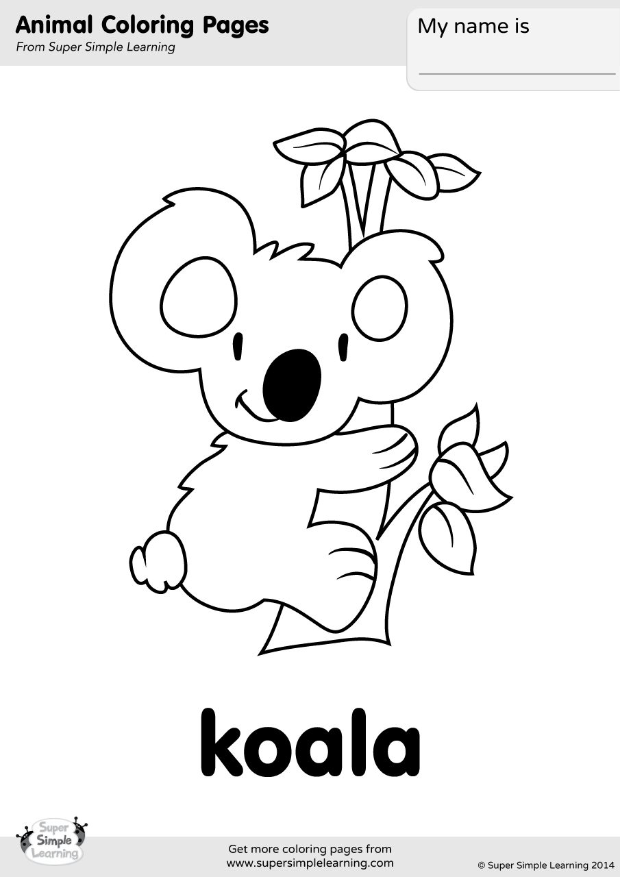 Download Koala Coloring Page | Super Simple