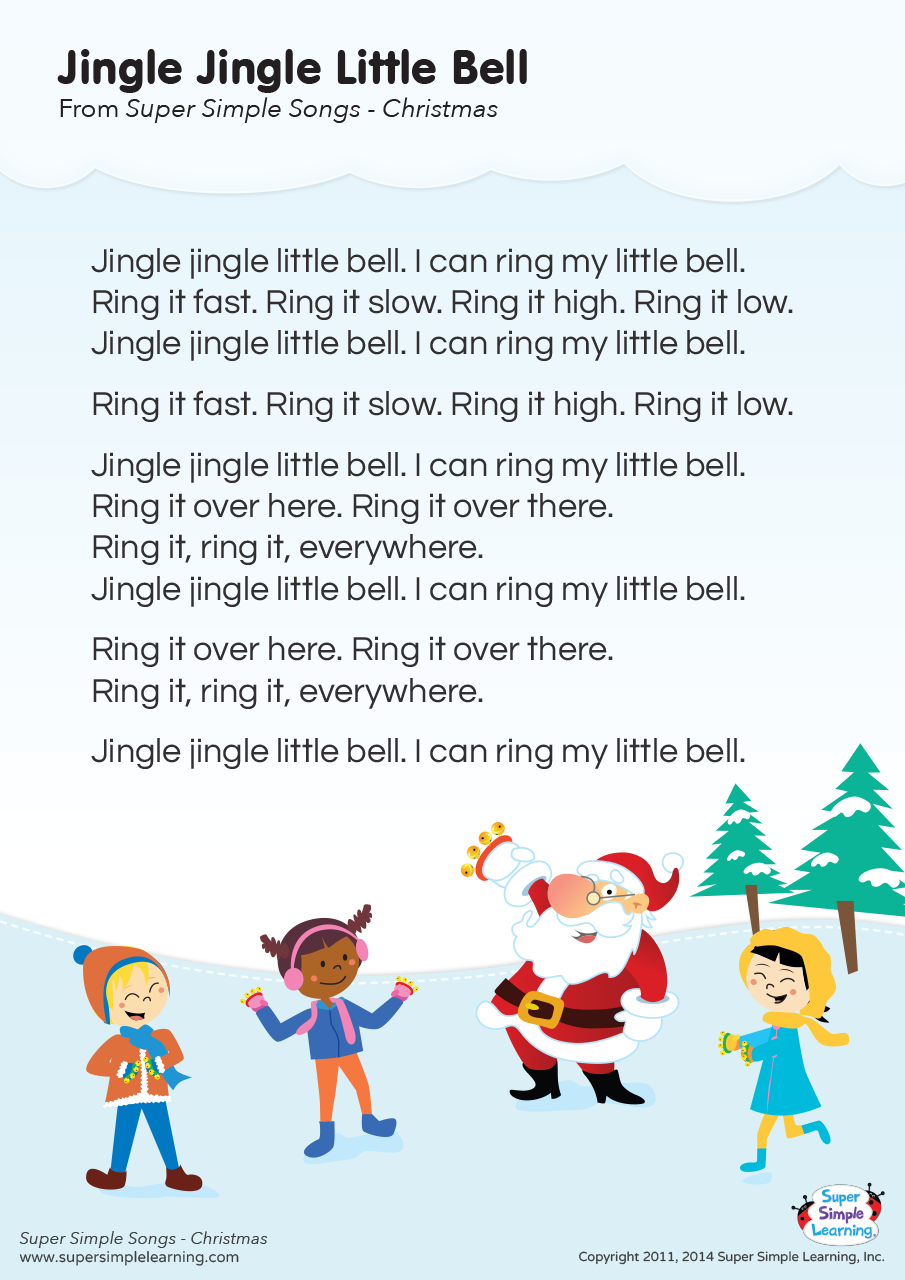 Jingle Jingle Little Bell Lyrics Poster | Super Simple