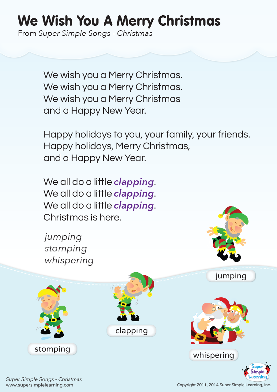 We Wish You A Merry Christmas Lyrics Poster | Super Simple