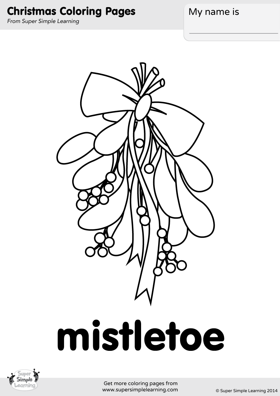 mistletoe coloring page