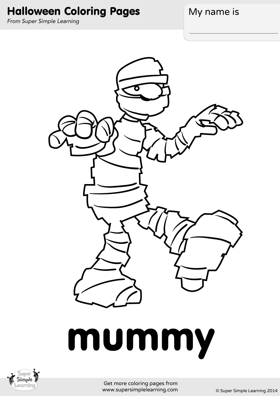 Mummy Coloring Page | Super Simple