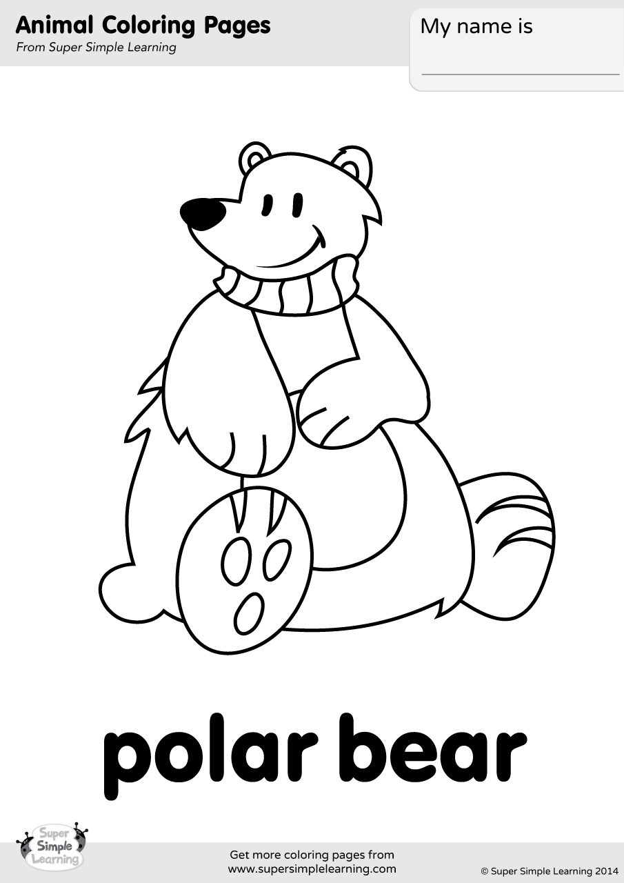 Download Polar Bear Coloring Page | Super Simple